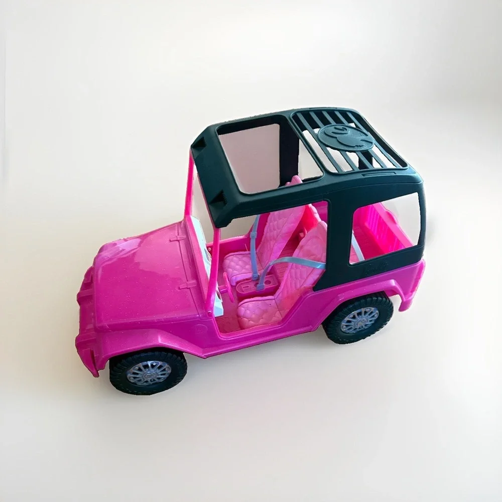 Barbie Doll Jeep Pink Passport Beach Glitter Cruiser Hardtop Mattel 2012 Car